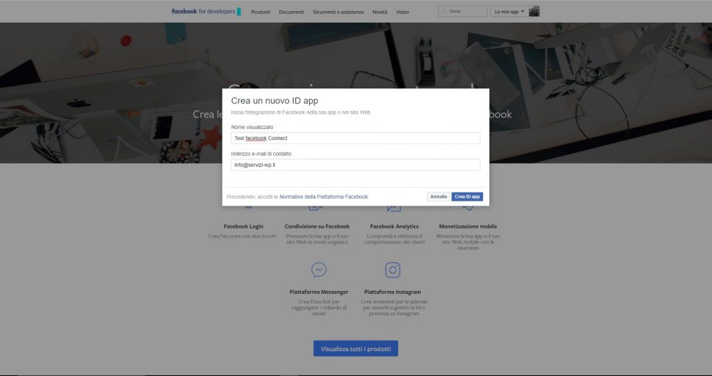 Nuovo id app facebook