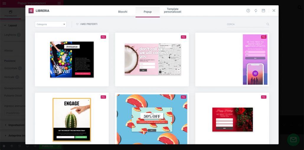 popup layouts