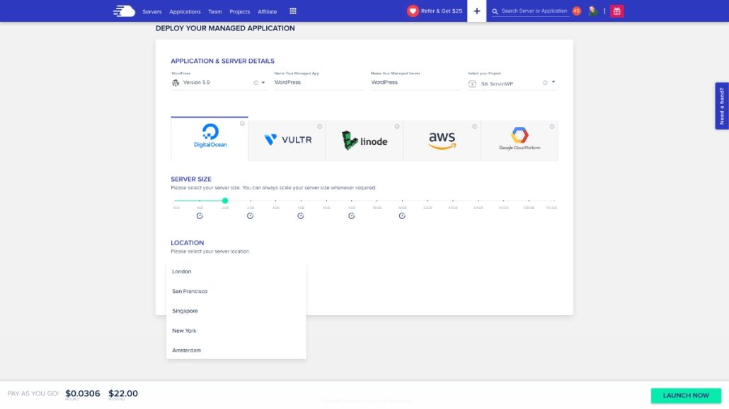 Cloudways server