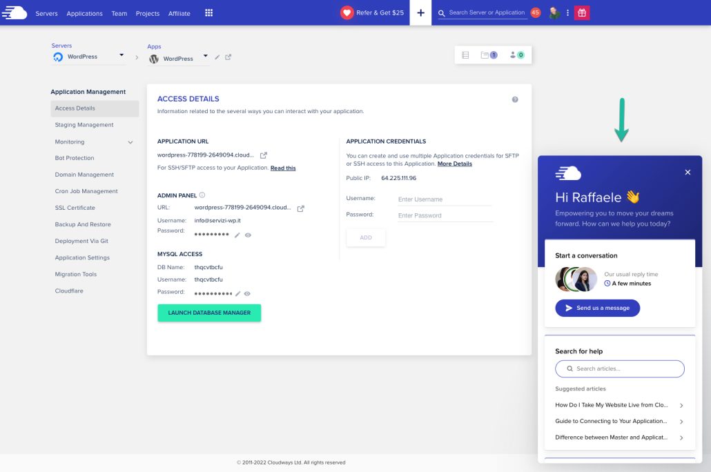 Cloudways Supporto